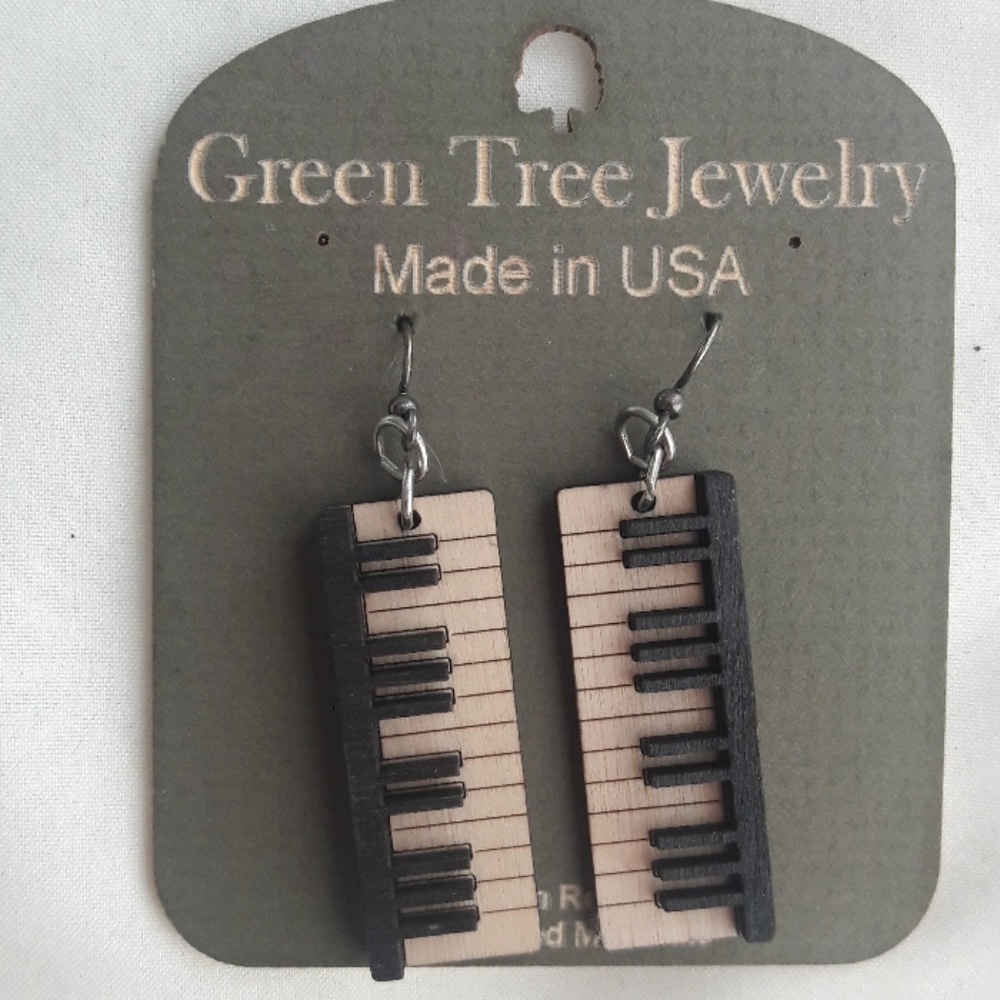 Piano or keyboard keys earrings
